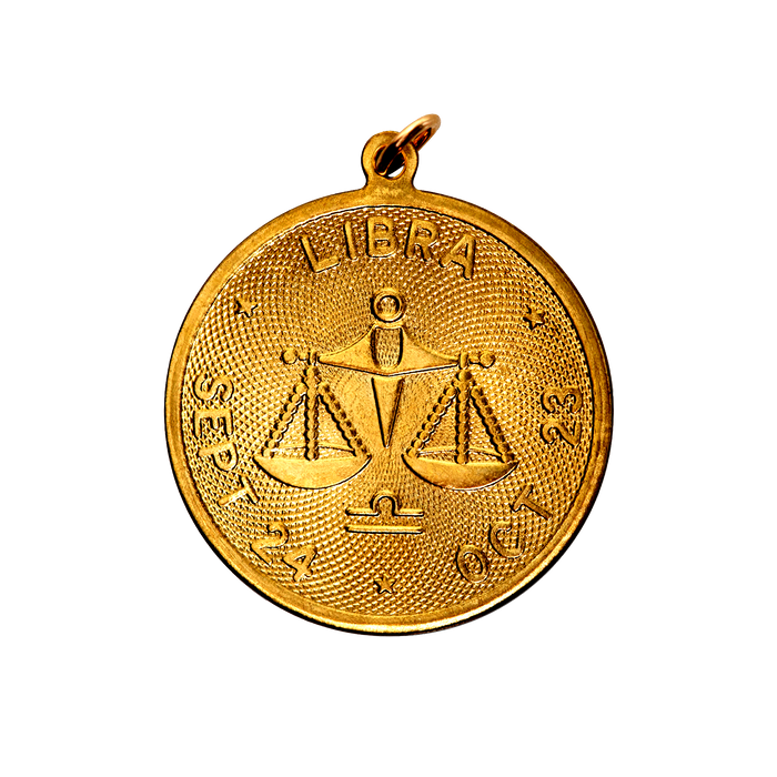 Libra Vintage Dates Charm Brass