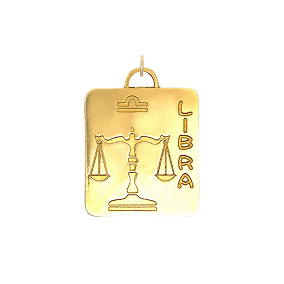 Libra Vintage Dog Tag Charm Brass