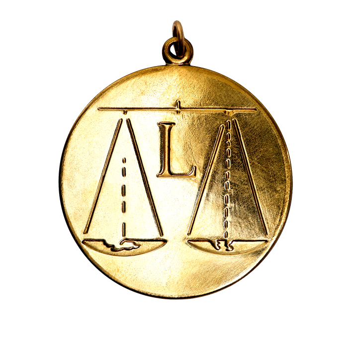 Libra Vintage Engraved Charm Brass