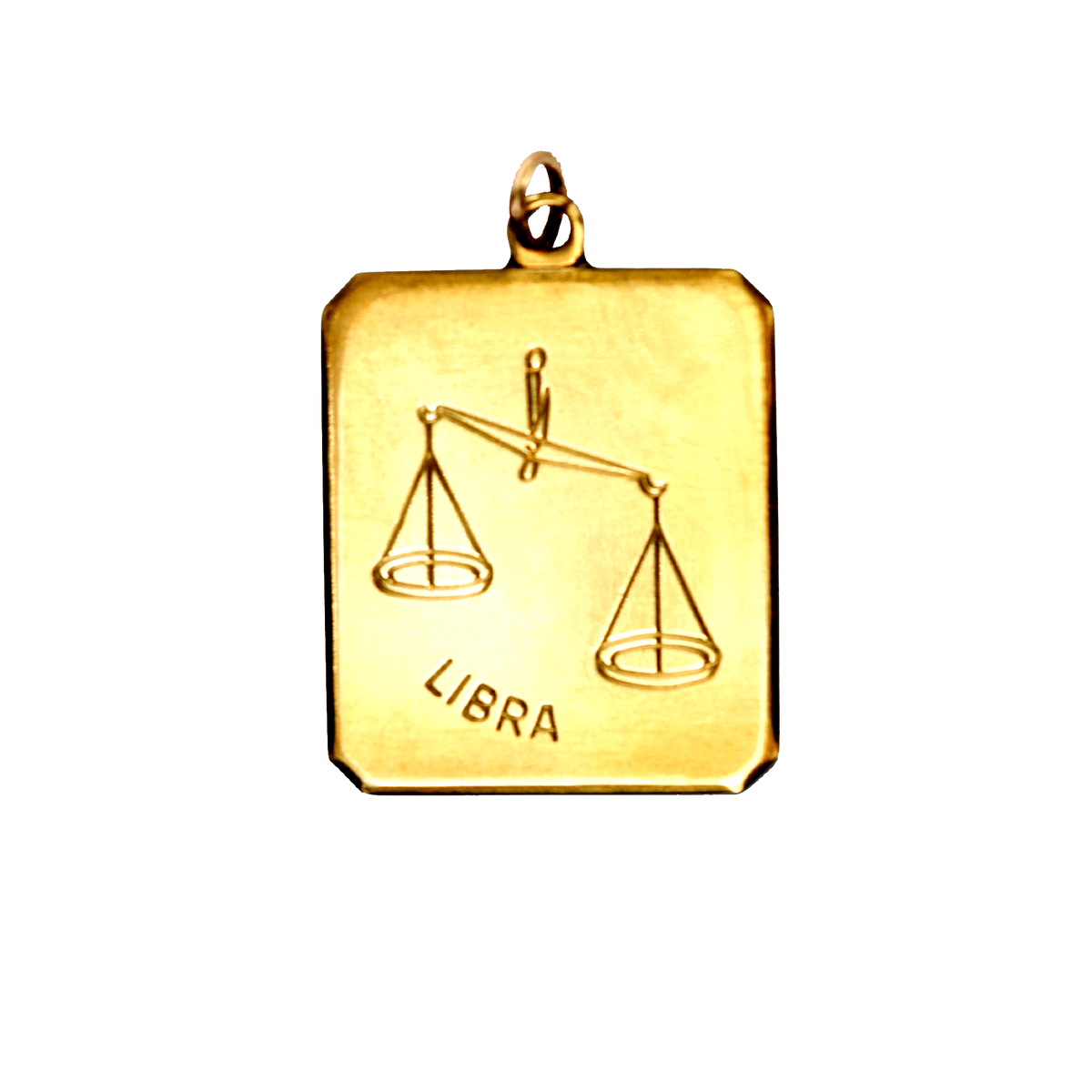 Libra Vintage Rectangle Charm Brass