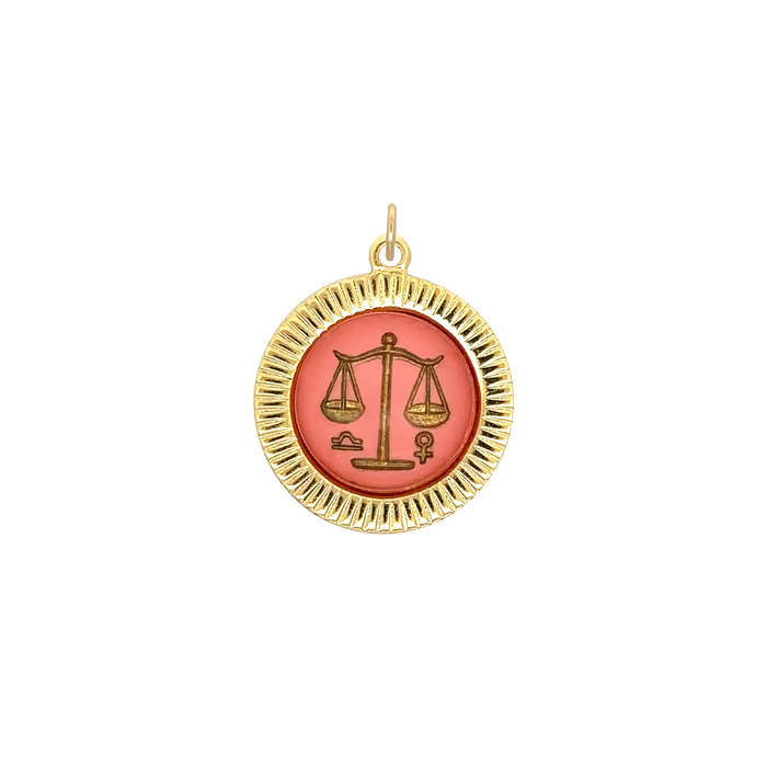 Libra Vintage Glass Charm Small Frame