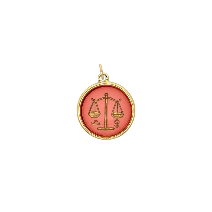 Libra Vintage Glass Charm Small