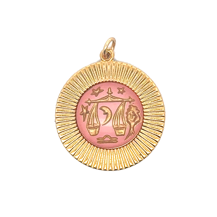 Libra Vintage Glass Charm Large