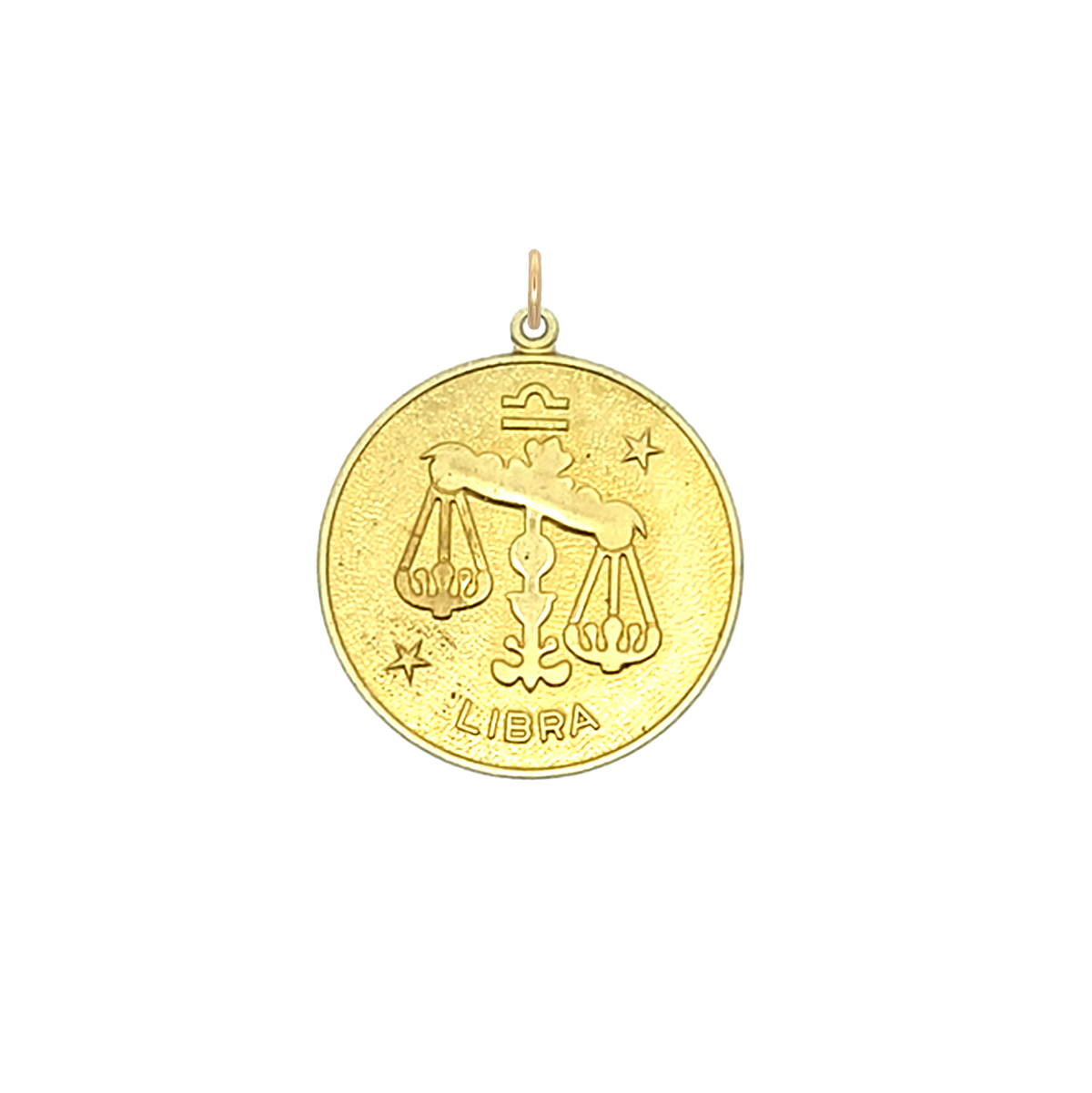 Libra Vintage Star Zodiac Charm Brass