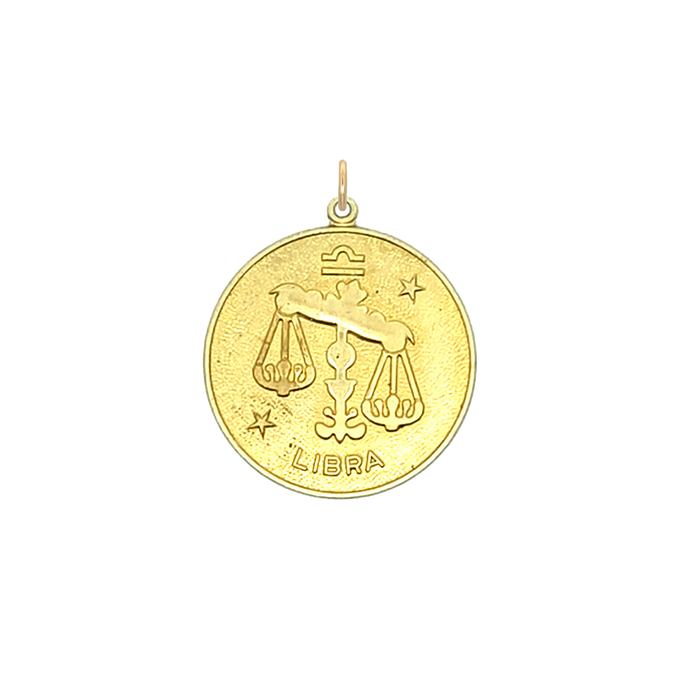 Libra Vintage Star Zodiac Charm Brass