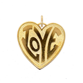 Love Heart Charm Large Vintage