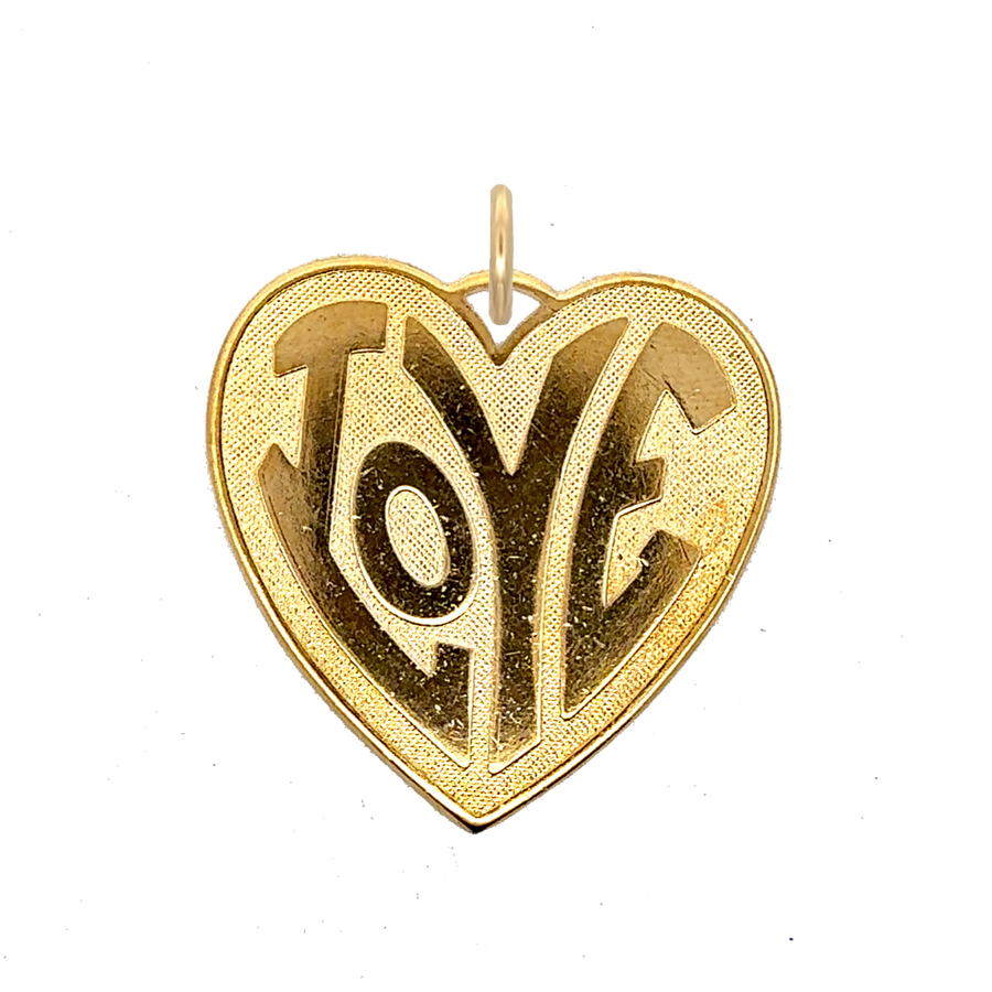 Love Heart Charm Large Vintage