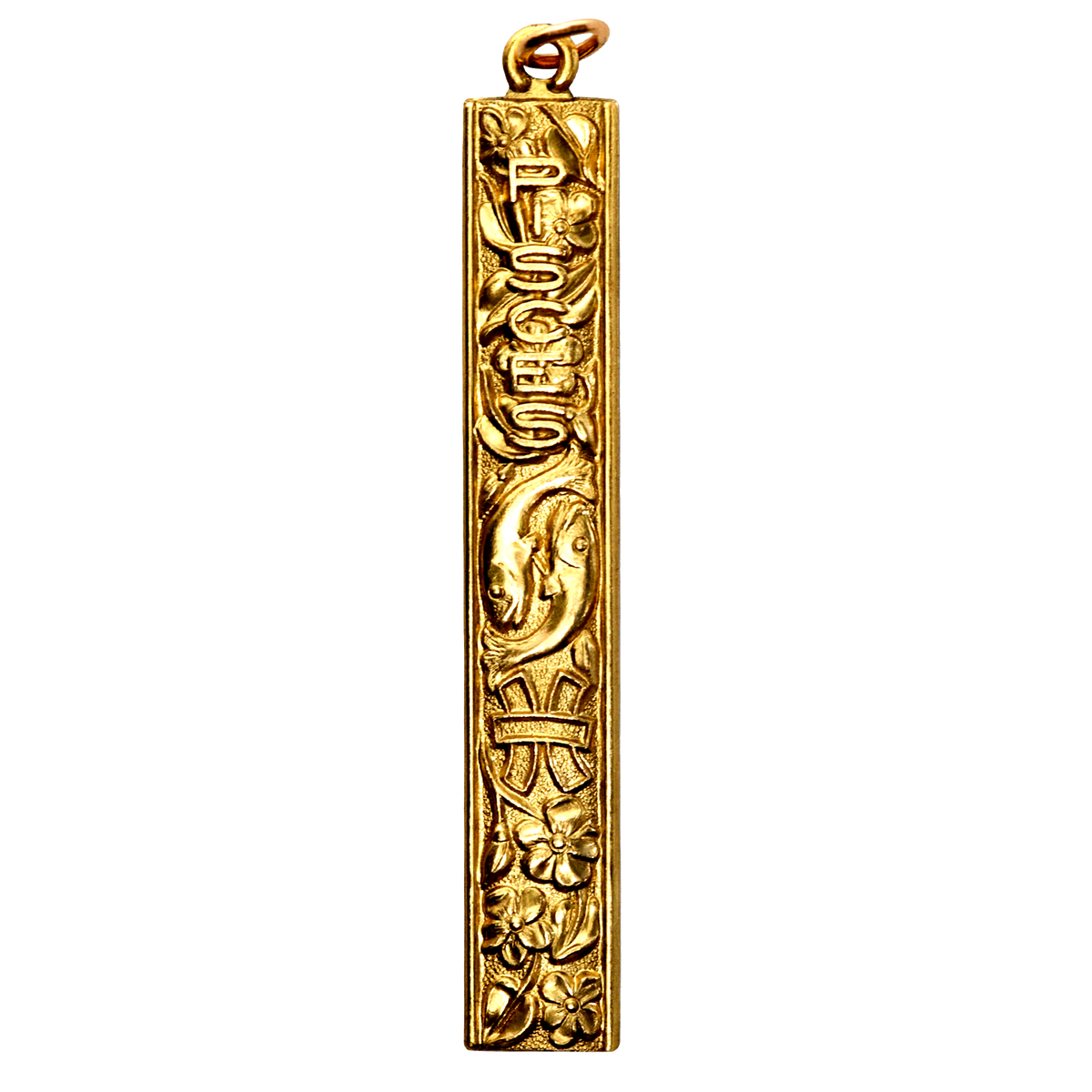 Pisces Vintage Bar Charm Brass