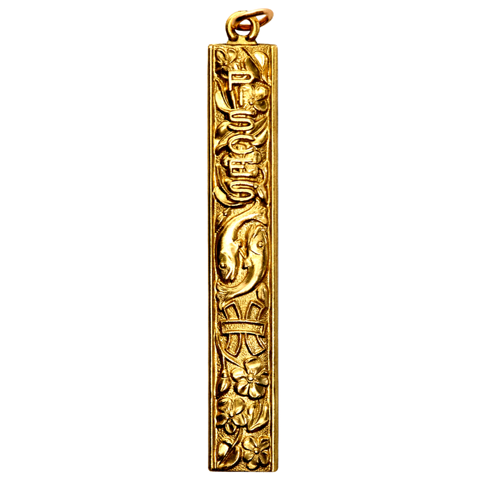 Pisces Vintage Bar Charm Brass