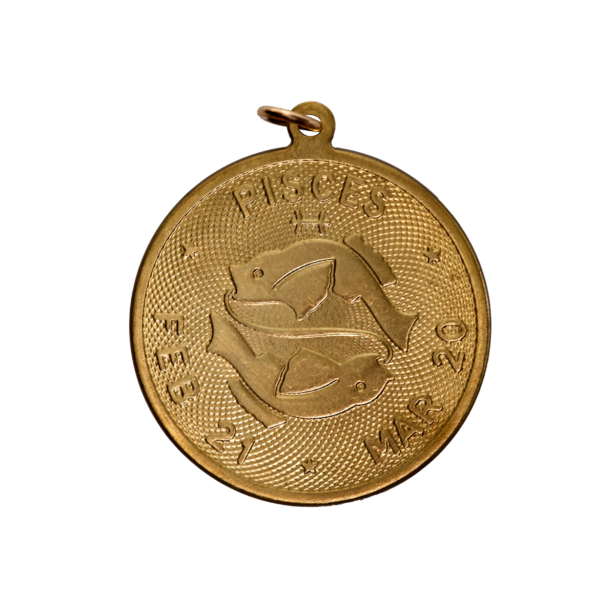 Pisces Vintage Dates Charm Brass