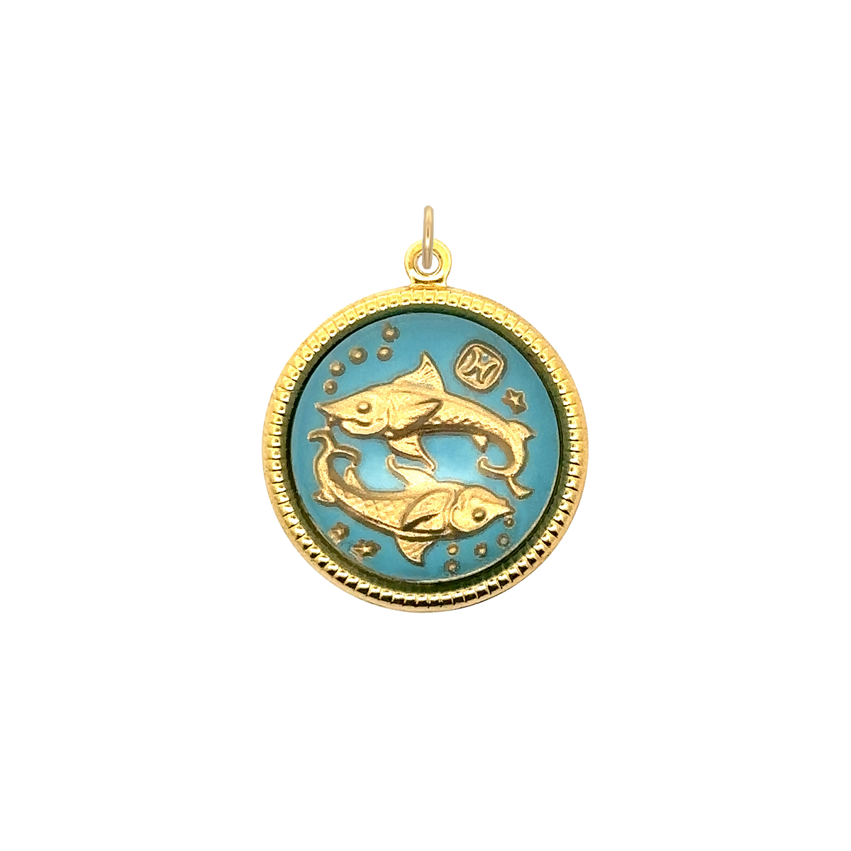 Pisces Vintage Glass Charm