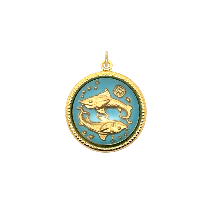 Pisces Vintage Glass Charm