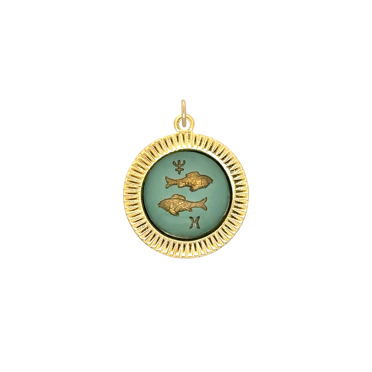 Pisces Vintage Glass Charm Small Frame