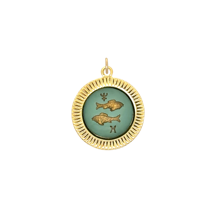 Pisces Vintage Glass Charm Small Frame