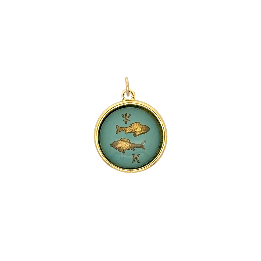 Pisces Vintage Glass Charm Small