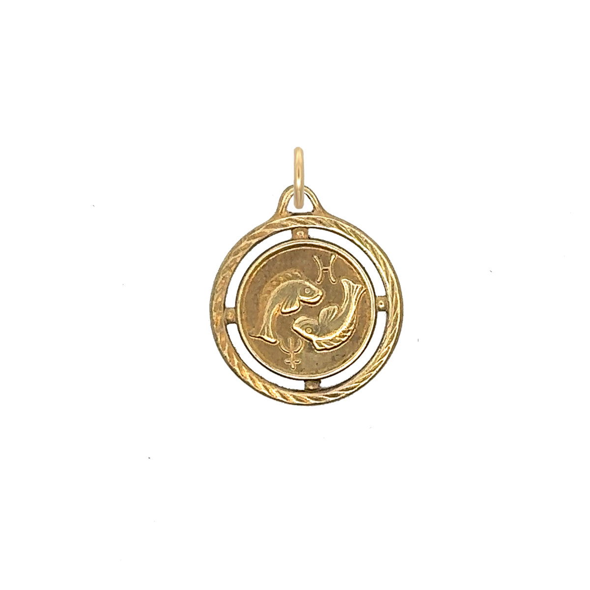 Pisces Braided Brass Charm