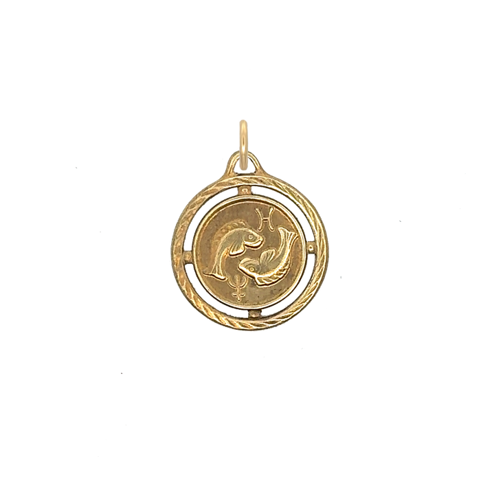 Pisces Braided Brass Charm