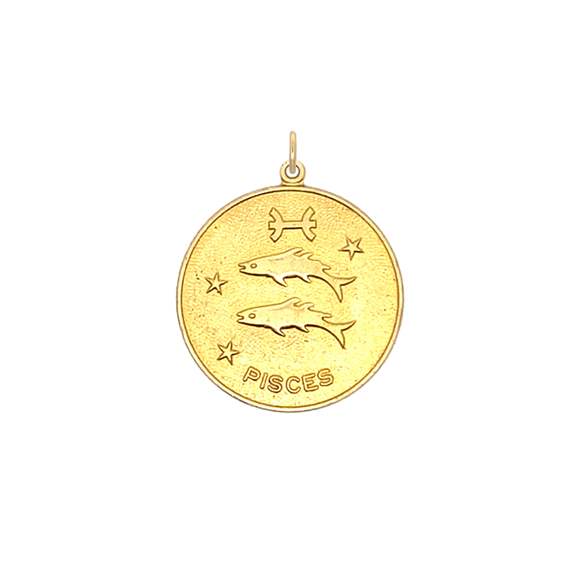 Pisces Vintage Star Zodiac Charm Brass