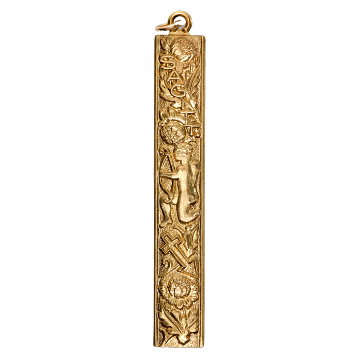 Sagittarius Vintage Bar Charm Brass