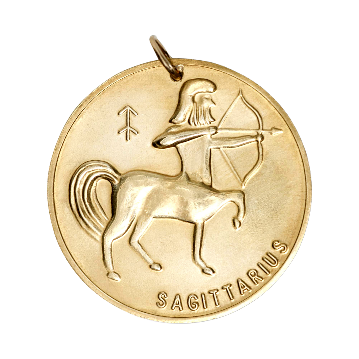 Sagittarius Vintage Coin Charm Brass