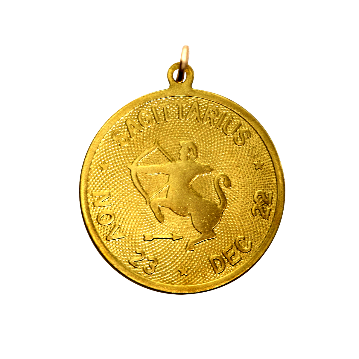 Sagittarius Vintage Dates Charm Brass