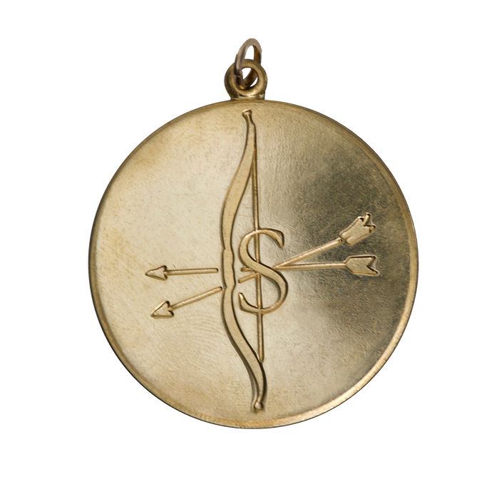 Sagittarius Vintage Engraved Charm Brass