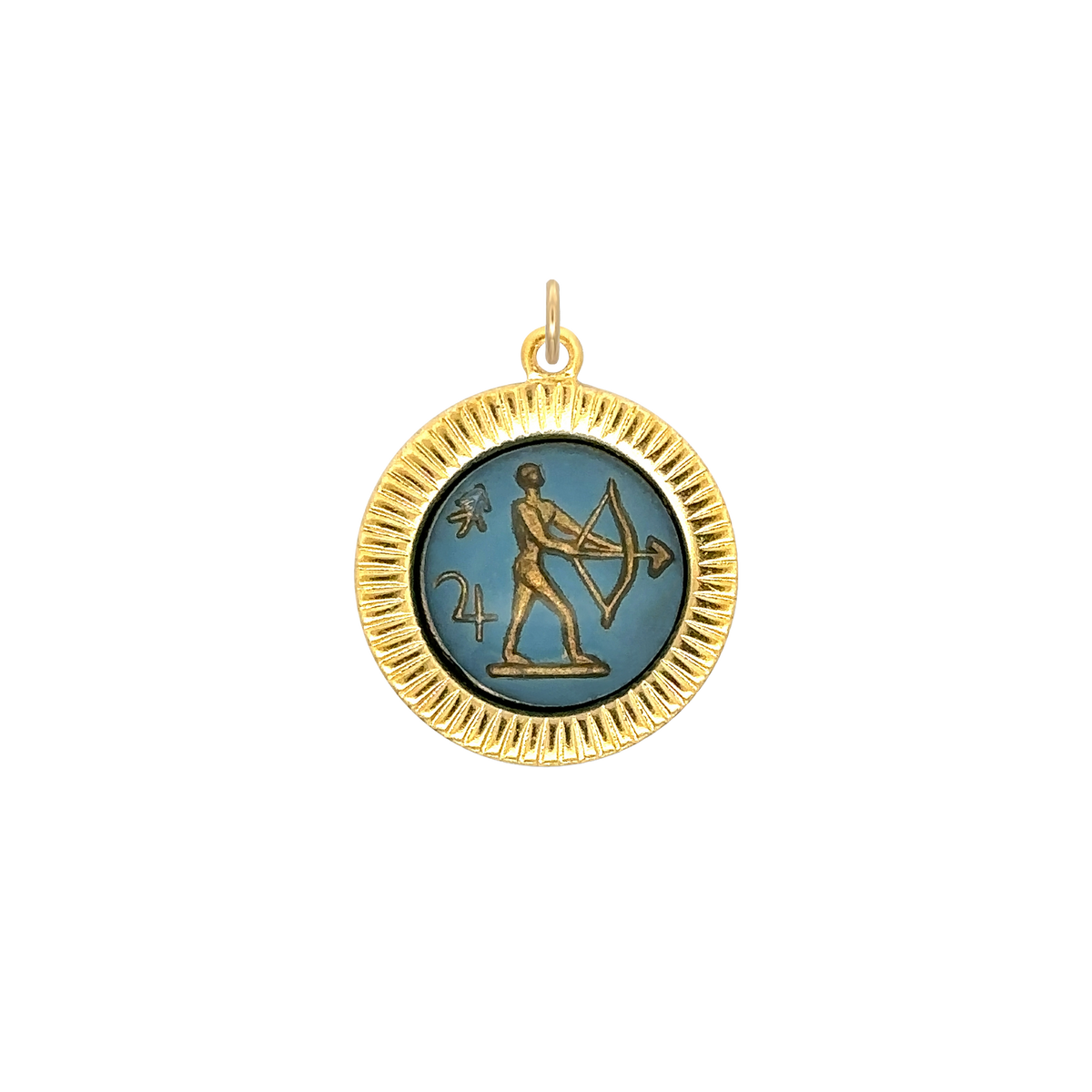 Sagittarius Vintage Glass Charm Small Frame