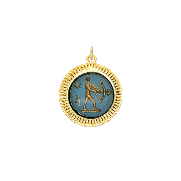Sagittarius Vintage Glass Charm Small Frame