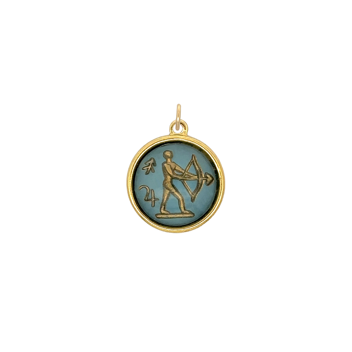 Sagittarius Vintage Glass Charm Small