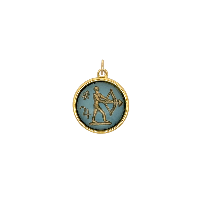 Sagittarius Vintage Glass Charm Small