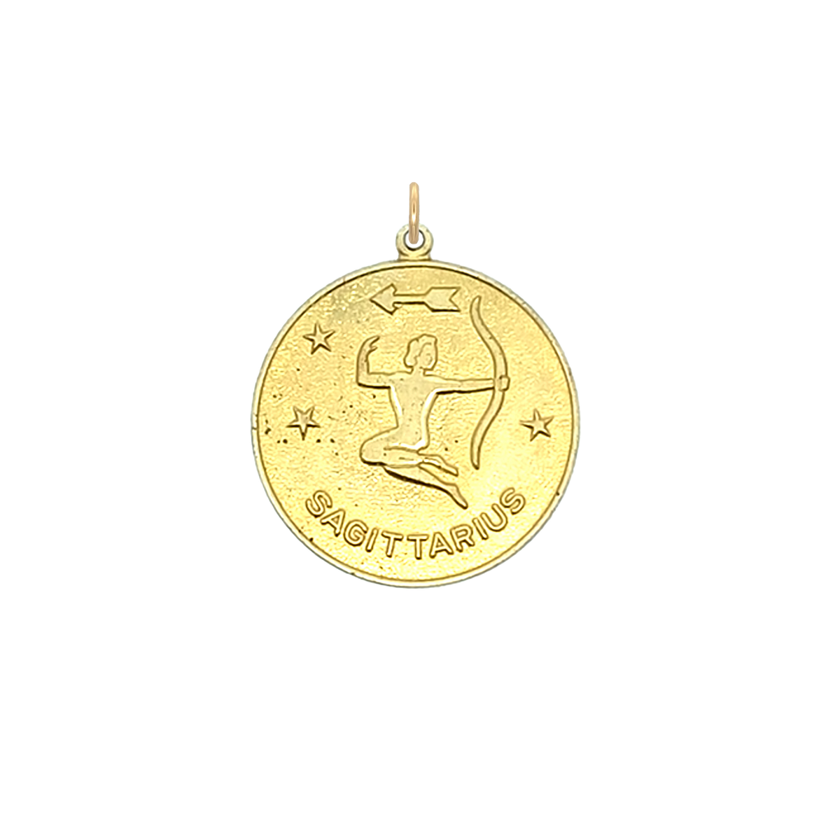 Sagittarius Vintage Star Zodiac Charm Brass