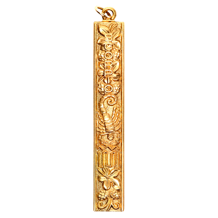 Scorpio Vintage Bar Charm Brass