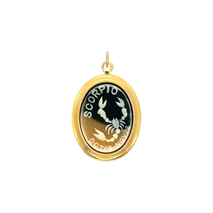 Scorpio Vintage Cameo Charm Black Brass
