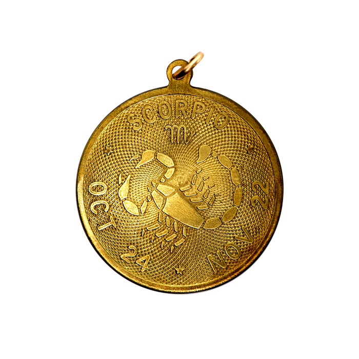 Scorpio Vintage Dates Charm Brass