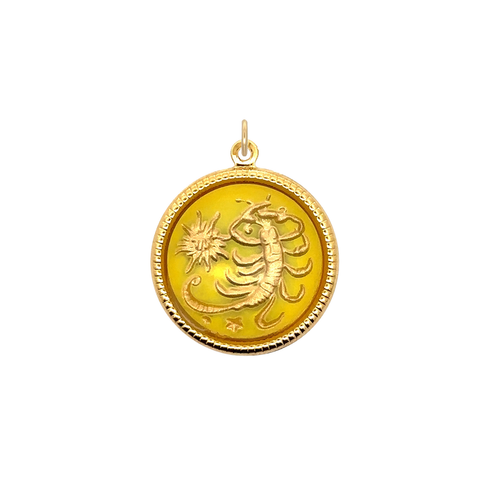 Scorpio Vintage Glass Charm