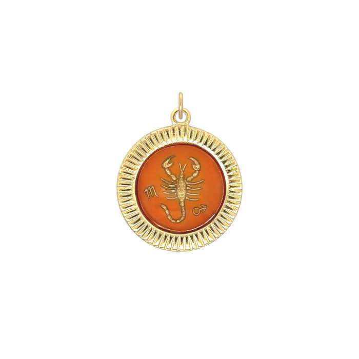 Scorpio Vintage Glass Charm Small Frame