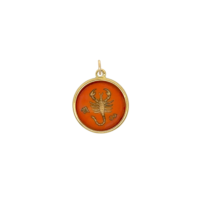 Scorpio Vintage Glass Charm Small