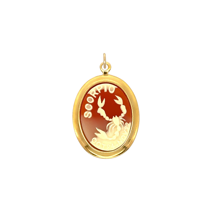 Scorpio Vintage Cameo Charm Brass