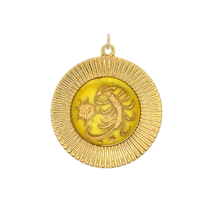 Scorpio Vintage Glass Charm Large