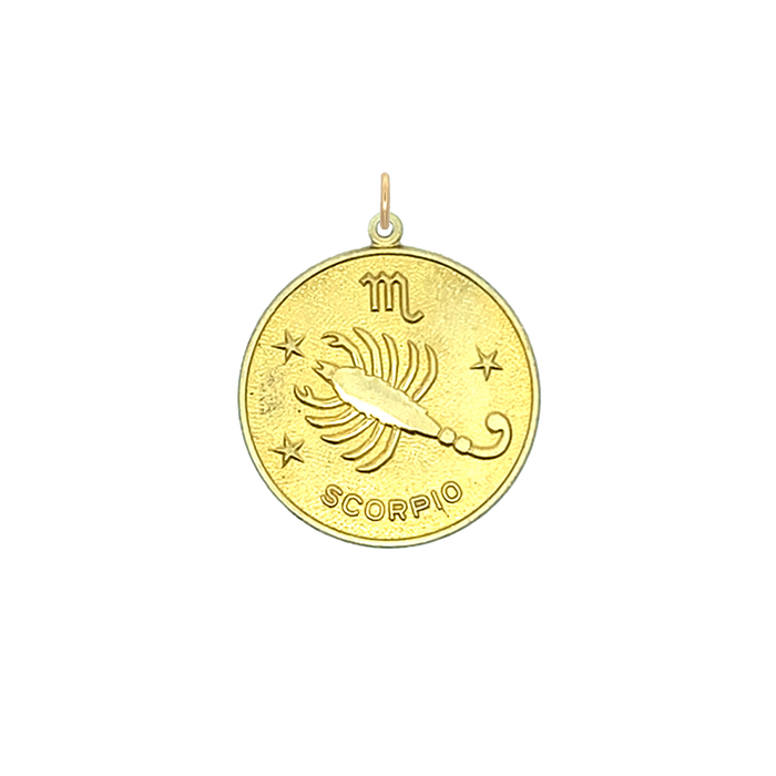 Scorpio Vintage Star Zodiac Charm Brass