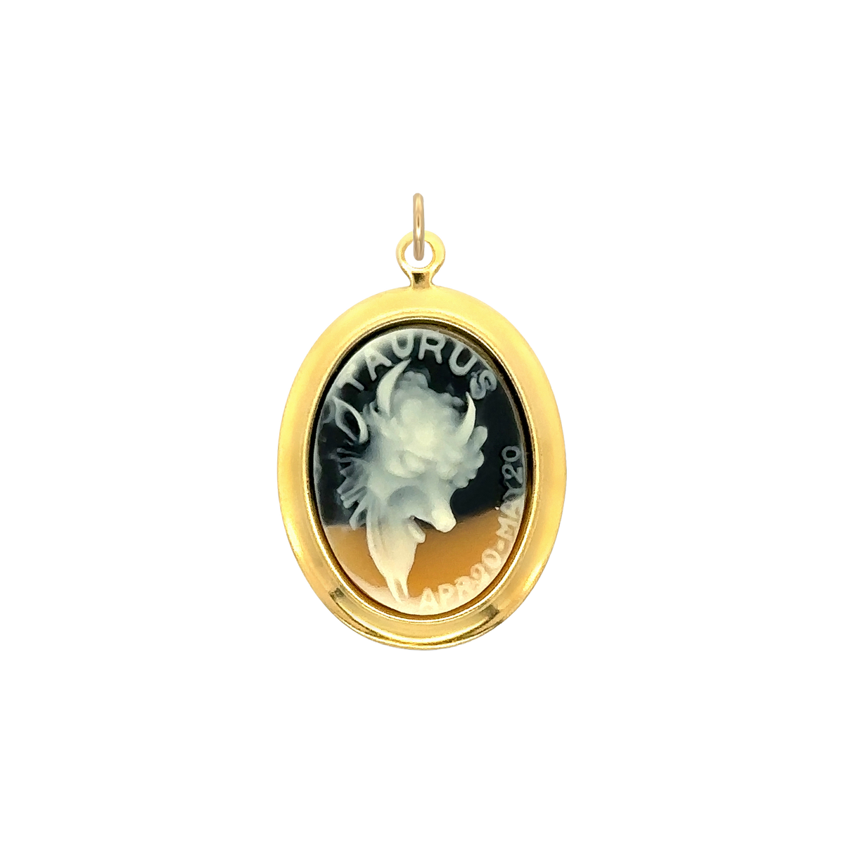 Taurus Vintage Cameo Charm Black Brass