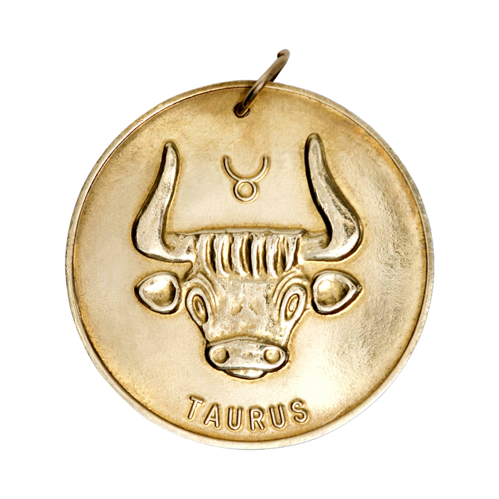 Taurus Vintage Coin Charm Brass