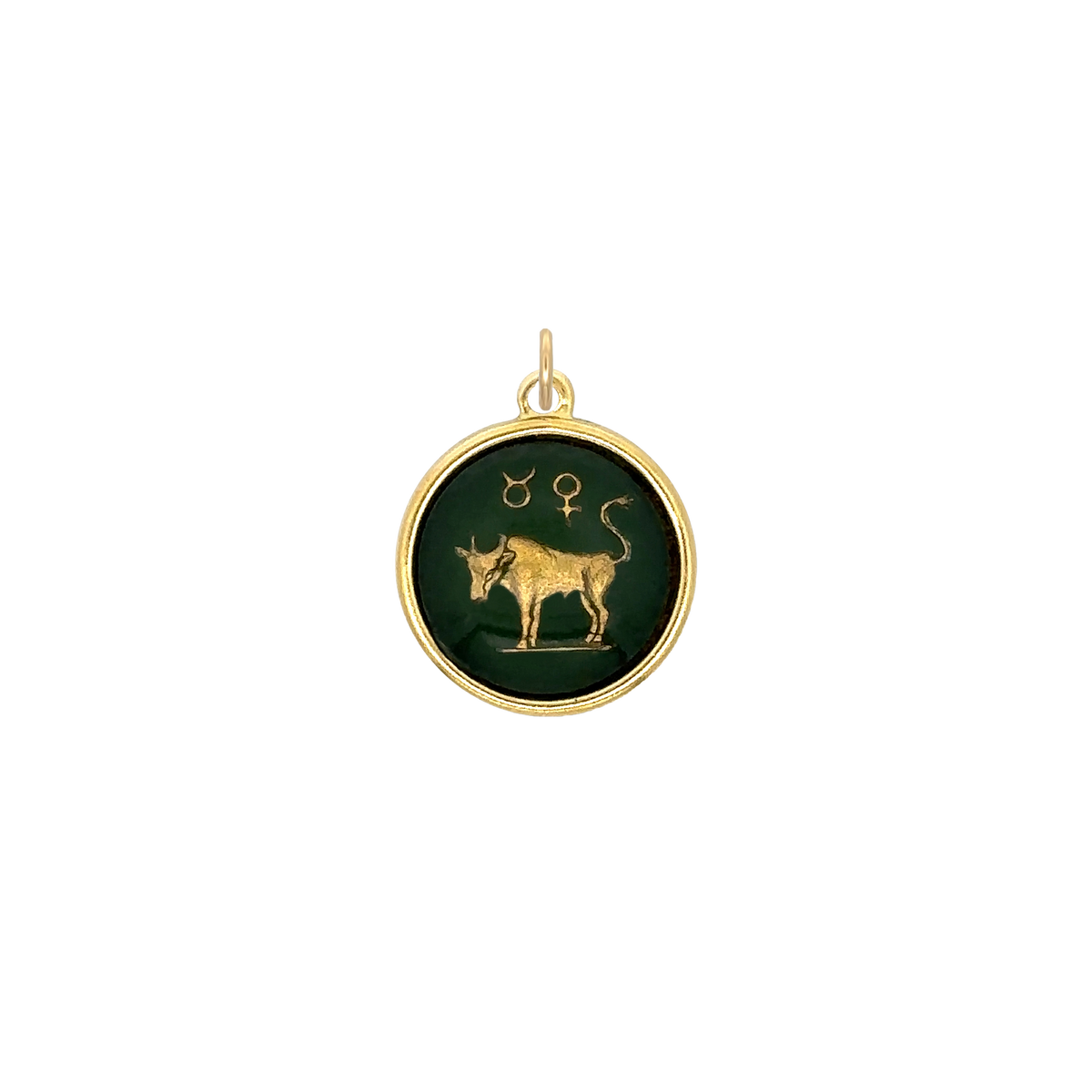 Taurus Vintage Glass Charm Small