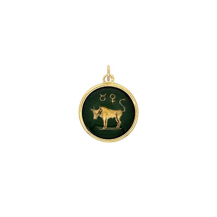 Taurus Vintage Glass Charm Small
