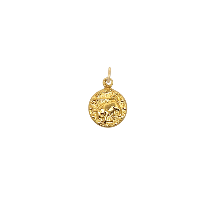 Taurus Vintage Mini Charm Brass