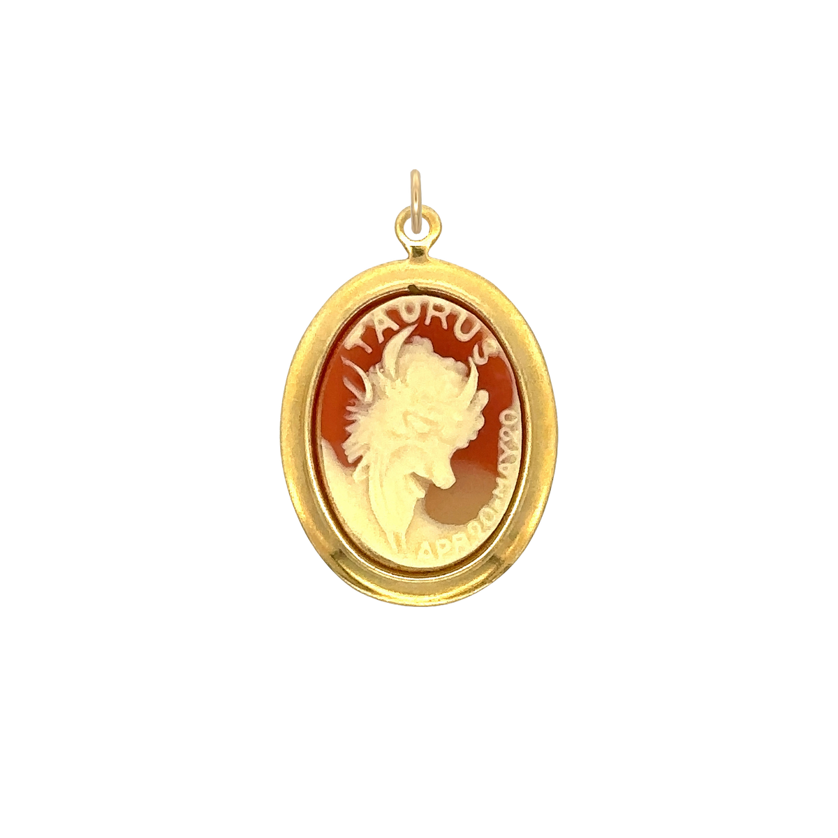 Taurus Vintage Cameo Charm Brass