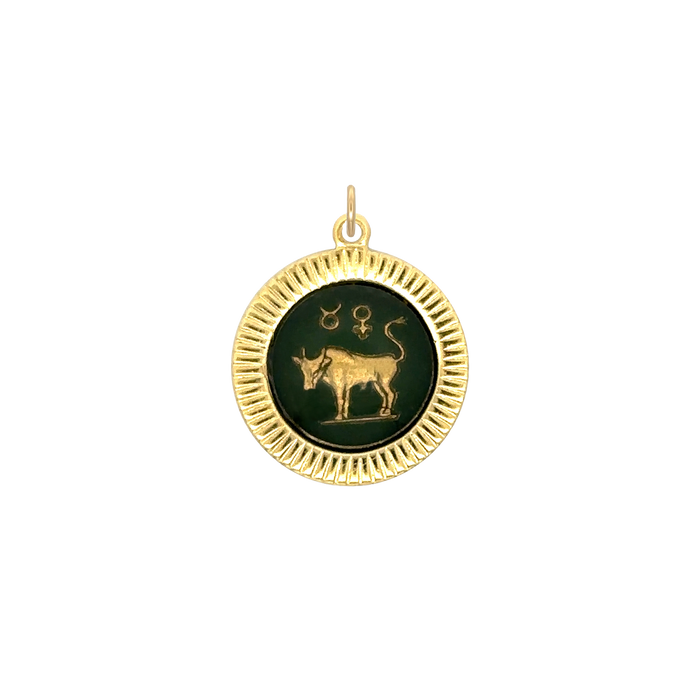 Taurus Vintage Glass Charm Small Frame