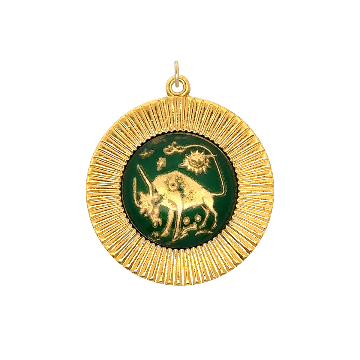 Taurus Vintage Glass Charm Large