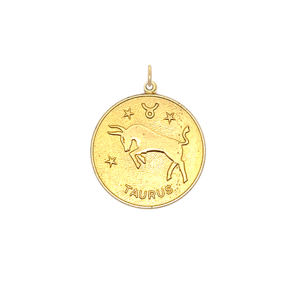 Taurus Vintage Star Zodiac Charm Brass