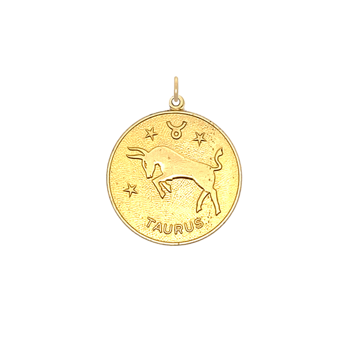 Taurus Vintage Star Zodiac Charm Brass